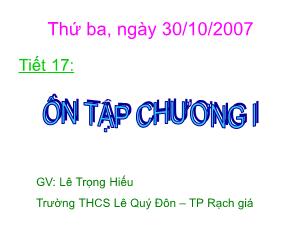 Bài giảng Hình học khối 9 - Tiết 17: Ôn tập chương I