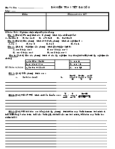 Bài kiểm tra 1 tiết Đại số 8
