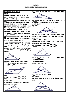 Chủ đề: Tam giác đồng dạng