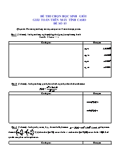 Đề thi chọn học sinh giỏi giải toán trên máy tính Casio đề số 15