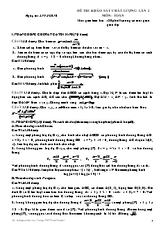 Đề thi khảo sát chất lượng lần 2 môn: Toán 12