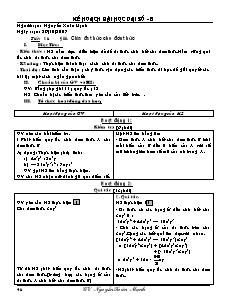 Giáo án Đại số khối 8 - Tiết 16: Chia đa thức cho đơn thức