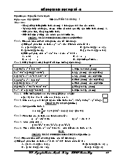 Giáo án Đại số khối 8 - Tiết 21: Kiểm tra chương I