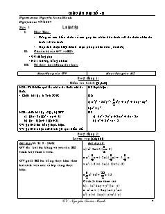 Giáo án Đại số khối 8 - Tiết 3: Luyện tập