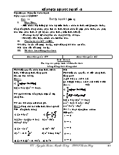 Giáo án Đại số khối 8 - Tiết 36: Ôn tập học kì I (tiết 1)