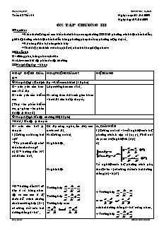 Giáo án Đại số lớp 9 tuần 23 tiết 44: Ôn tập chương III