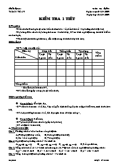 Giáo án Đại số lớp 9 tuần 31 tiết 59: Kiểm tra 1 tiết