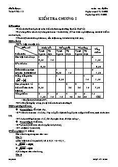 Giáo án Đại số lớp 9 tuần 9 tiết 18: Kiểm tra chương I