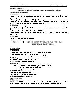 Giáo án Hình học 9 - Chương I: Hệ thức lượng trong tam giác vuông -  Giáo viên: Nguyễn Thị Quang