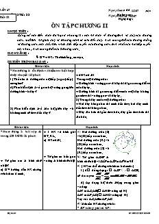 Giáo án Hình học lớp 9 tuần 18 tiết 33: Ôn tập chương II