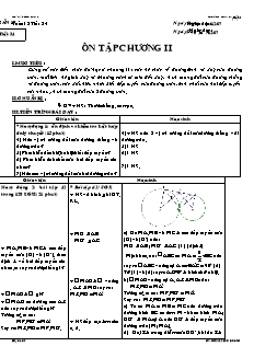 Giáo án Hình học lớp 9 tuần 18 tiết 34: Ôn tập chương II