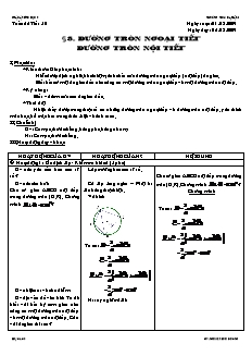 Giáo án Hình học lớp 9 tuần 26 tiết 50: Đường tròn ngoại tiếp đường tròn nội tiếp