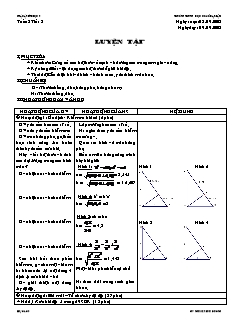 Giáo án Hình học lớp 9 tuần 3 tiết 3: Luyện tập