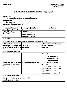 Giáo án Hình học lớp 9 tuần 5 tiết 9: Bảng lượng giác (tiếp theo)