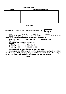 Kiểm tra 1 tiết Đại số 9 - Chương III