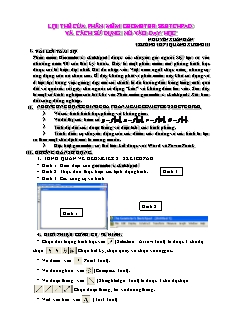 Lợi thế của phần mềm Geometer Sketchpad và cách sử dụng nó vào dạy học