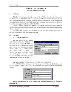 Sử dụng MathType 5.0