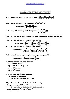 100 bài Bất đẳng thức