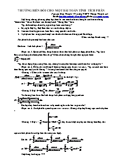 7 hướng biến đổi cho một bài toán tính tích phân