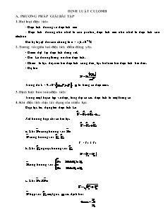 Bài tập Định luật culomb