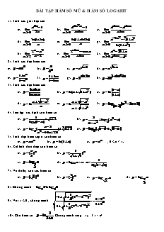 Bài tập hàm số mũ & hàm số logarit