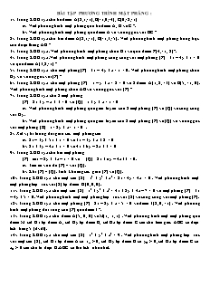 Bài tập phương trình mặt phẳng