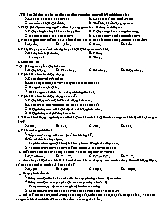 Bài tập trắc nghiệm chọn lọc Vật lý 11