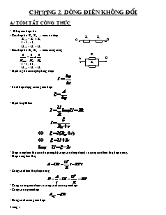 Bài tập Vật lý 11 - Chương 2: Dòng điện không đổi