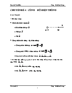 Bài tập Vật lý 11 - Chuyên đề 4: Cường độ điện trường