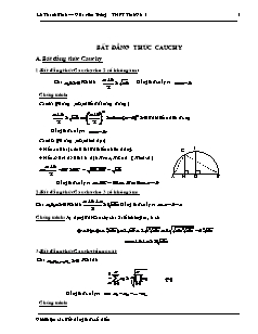 Bất đẳng thức Cauchy - Lê Thanh Bình – Trường THPT Tĩnh Gia