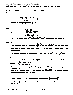 Bộ đề ôn thi đại học Môn Toán