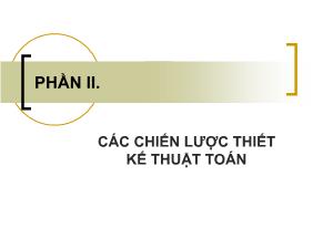 Các chiến lược thiết kế thuật toán