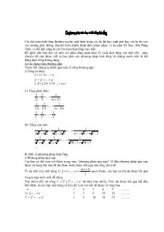 Các phương pháp tính tổng và bất đẳng thức tổng