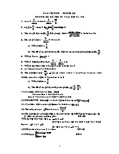 Các Phương trình Lượng giác trong bộ đề thi tuyển sinh vào đại học và cao đẳng