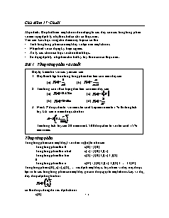 Chủ điểm 17: Chuỗi