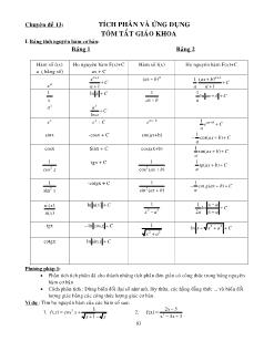 Chuyên đề 13: Tích phân và ứng dụng