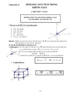 Chuyên đề 15: Hình học giải tích trong không gian