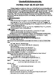 Chuyên đề bồi dương giáo viên - Phương pháp hệ số bất định