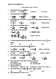 Chuyên đề trắc nghiệm Toán 12