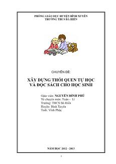 Chuyên đề: Xây dựng thói quen tự học và đọc sách cho học sinh