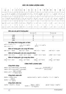 Công thức Giải tích 12