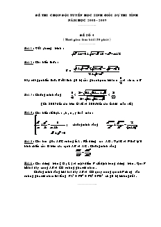 Đề kiểm tra cho đội tuyển học sinh giỏi của huyện - Đề số 4
