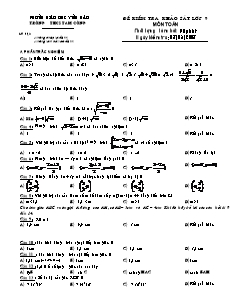 Đề kiểm tra khảo sát lớp 9 - Môn Toán và Văn