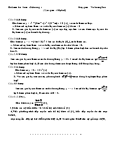 Đề kiểm tra Toán 12 - Chương 1 - Thầy giáo: Vũ hoàng Sơn