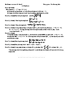Đề Kiểm tra Toán 12 - Lần 2 - Thầy giáo: Vũ Hoàng Sơn