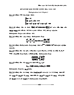 Đề luyện đội tuyển quốc gia môn Toán