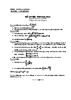 Đề luyện thi đại học môn Toán - Trường THPT Hà Văn Mao