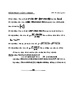 Đề luyện thi Toán 12 - Lần 2 - Thầy giáo: Vũ Hoàng Sơn