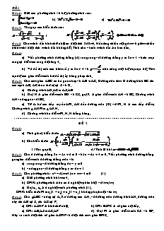 Đề luyện thi vào 10 môn Toán - Đề 1 và 2