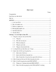 Đề tài Tăng cường năng lực tiếp cận kiến thức theo quan điểm kiến tạo cho sinh viên cao đẳng qua dạy học môn Hình học sơ cấp và thực hành giải toán